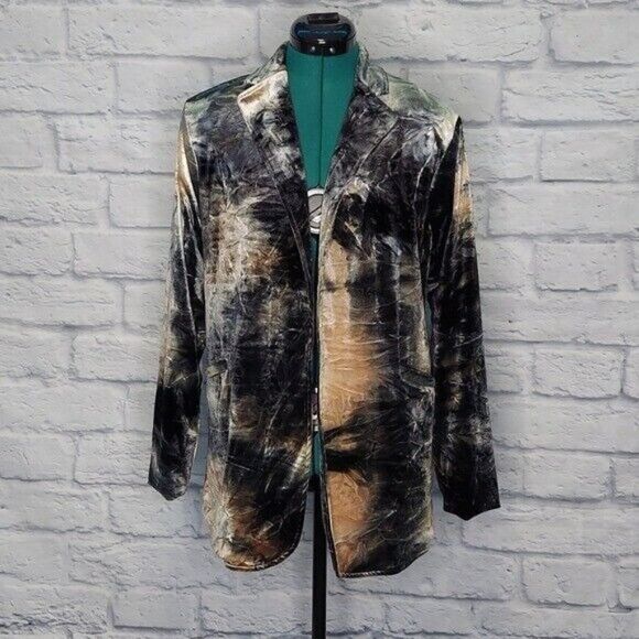 Jet by John Eshaya womens crushed velvet Tie Dye mobwife cottagecore jacket SP